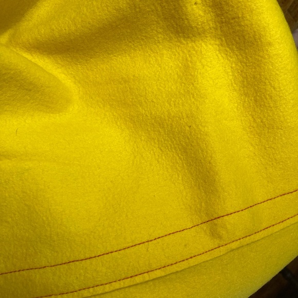 Vintage 60s Yellow Felt Top W/ mini skirt, belt - Picture 10 of 11